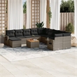 vidaXL 12 Piece Solid Acacia Wood Sofa Set in Gray