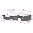 vidaXL 12 Piece Solid Acacia Wood Sofa Set in Gray