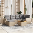 vidaXL 7 Piece Poly Rattan Sofa Set in Gray/Beige