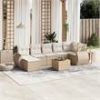 vidaXL 8 Piece Solid Acacia Wood Sofa Set in Beige
