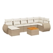 vidaXL 8 Piece Solid Acacia Wood Sofa Set in Beige