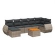 vidaXL 8 Piece Solid Acacia Wood Sofa Set in Gray