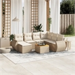 vidaXL 8 Piece Solid Acacia Wood Sofa Set in Beige