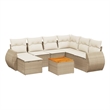vidaXL 8 Piece Solid Acacia Wood Sofa Set in Beige