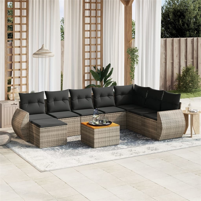 vidaXL 9 Piece Sofa Set in Gray