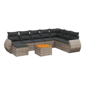 vidaXL 9 Piece Sofa Set in Gray