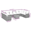vidaXL 11 Piece Steel Sofa Set in Black/Cream