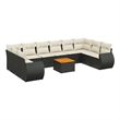 vidaXL 11 Piece Steel Sofa Set in Black/Cream