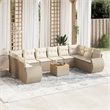 vidaXL 11 Piece Steel Sofa Set in Beige