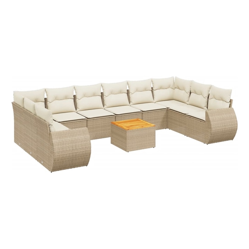 vidaXL 11 Piece Steel Sofa Set in Beige