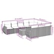 vidaXL 11 Piece Poly Rattan Sofa Set in Black/White/Cream