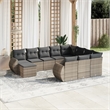 vidaXL 11 Piece Solid Acacia Wood Sofa Set in Gray