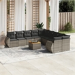 vidaXL 11 Piece Solid Acacia Wood Sofa Set in Gray