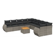 vidaXL 11 Piece Solid Acacia Wood Sofa Set in Gray