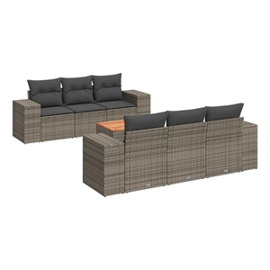 vidaXL 7 Piece Steel Sofa Set in Dark Gray