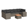 vidaXL 8 Piece Solid Acacia Wood Sofa Set in Gray
