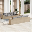 vidaXL 9 Piece Steel Sofa Set in Gray/Beige