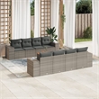vidaXL 9 Piece Solid Acacia Wood Sofa Set in Gray