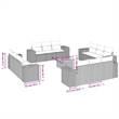vidaXL 13 Piece Solid Acacia Wood Sofa Set in Gray