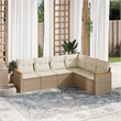 vidaXL 6 Piece Steel Sofa Set in Beige