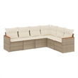 vidaXL 6 Piece Steel Sofa Set in Beige
