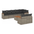 vidaXL Solid Acacia Wood Large Sofa Set in Gray