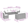 vidaXL 8 Piece Poly Rattan Sofa Set in Black