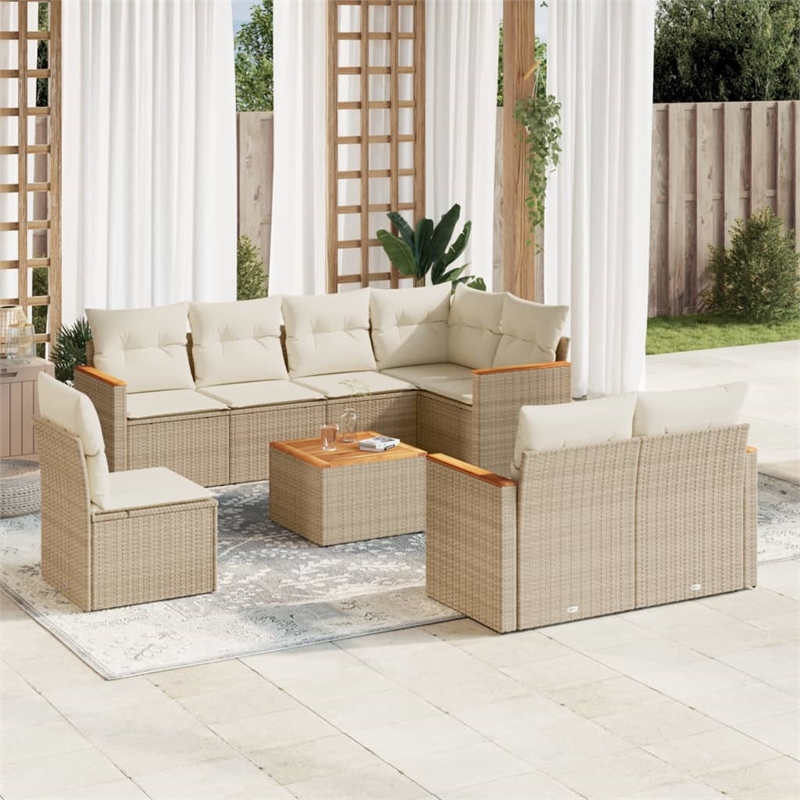 vidaXL 9 Piece Sofa Set in Cream/Beige