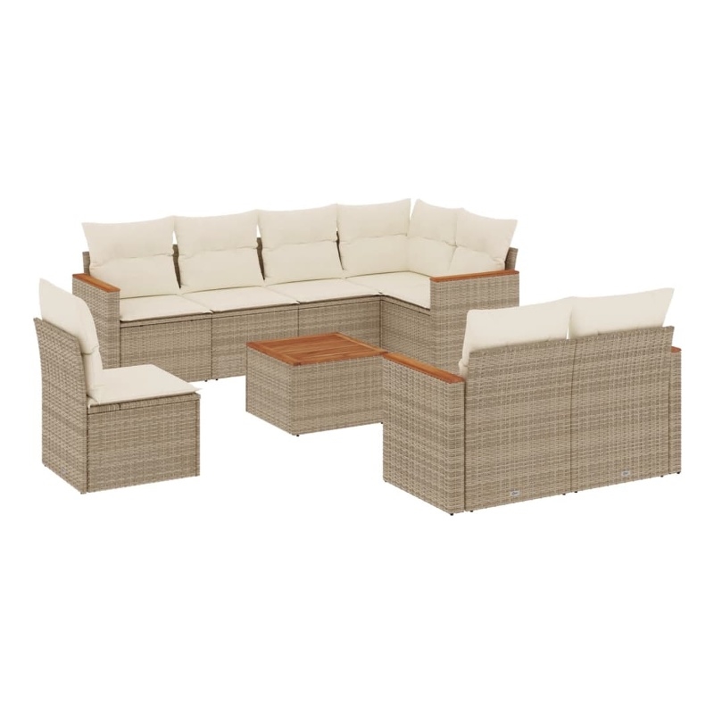 vidaXL 9 Piece Sofa Set in Cream/Beige