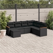 vidaXL 7 Piece Poly Rattan Sofa Set in Black