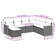 vidaXL 7 Piece Poly Rattan Sofa Set in Black