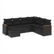 vidaXL 7 Piece Poly Rattan Sofa Set in Black