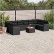 vidaXL 11 Piece Poly Rattan Sofa Set in Black