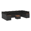 vidaXL 11 Piece Poly Rattan Sofa Set in Black