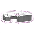 vidaXL 11 Piece Solid Acacia Wood Sofa Set in Gray
