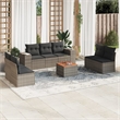 vidaXL 8 Piece Solid Acacia Wood Large Sofa Set in Gray