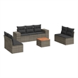 vidaXL 8 Piece Solid Acacia Wood Large Sofa Set in Gray