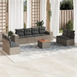 vidaXL 9 Piece Solid Acacia Wood Sofa Set in Gray