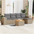 vidaXL Poly Rattan Large Sofa Set in Beige