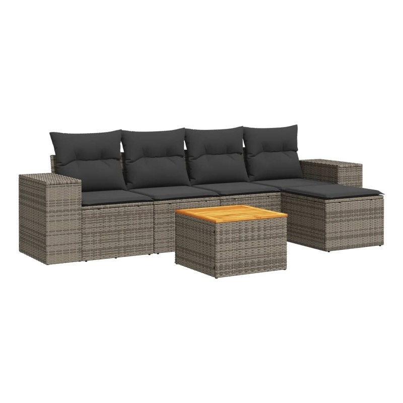 vidaXL 6 Piece Sofa Set in Dark Gray