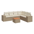vidaXL 7 Piece Steel Sofa Set in White/Cream/Beige