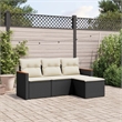 vidaXL 4 Piece Steel Sofa Set in Black/White/Cream