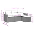 vidaXL 4 Piece Steel Sofa Set in Black/White/Cream