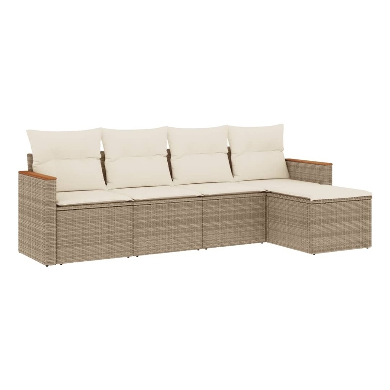 vidaXL 5 Piece Sofa Set in White/Cream/Beige