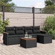 vidaXL Solid Acacia Wood Sofa Set in Black