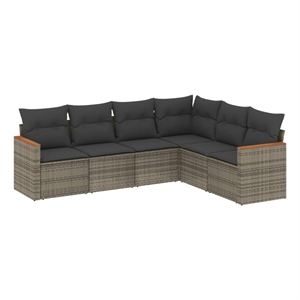 vidaXL 6 Piece Small Sofa Set in Gray