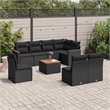 vidaXL 9 Piece Solid Acacia Wood Sofa Set in Black