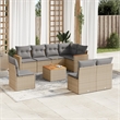 vidaXL Solid Acacia Wood Large Sofa Set in Beige