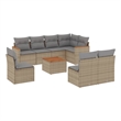 vidaXL Solid Acacia Wood Large Sofa Set in Beige
