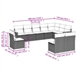 vidaXL 10 Piece Poly Rattan Sofa Set in Gray/Beige